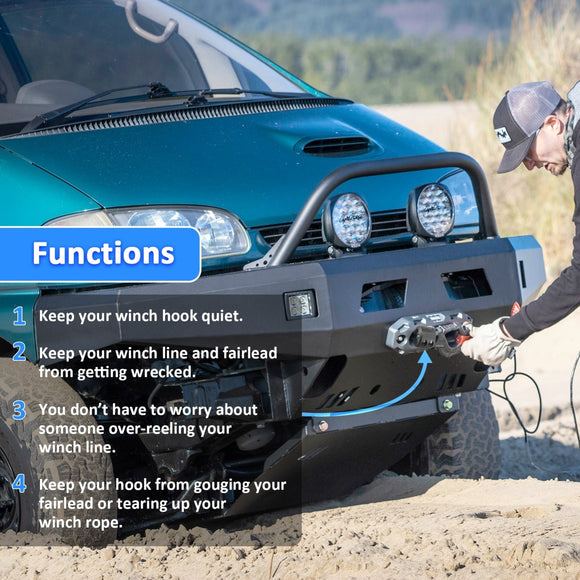 ATV UTV Universal Winch Stopper & 1/4" Winch Rope Tow Hook - WeiSen - 80310012+80310013