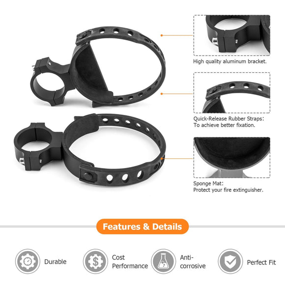 Cam Am Kawasaki Yamaha 1" - 2" Tubes Roll Cage Quick - Release Fire Extinguisher Holder Bracket - WeiSen - 80120012