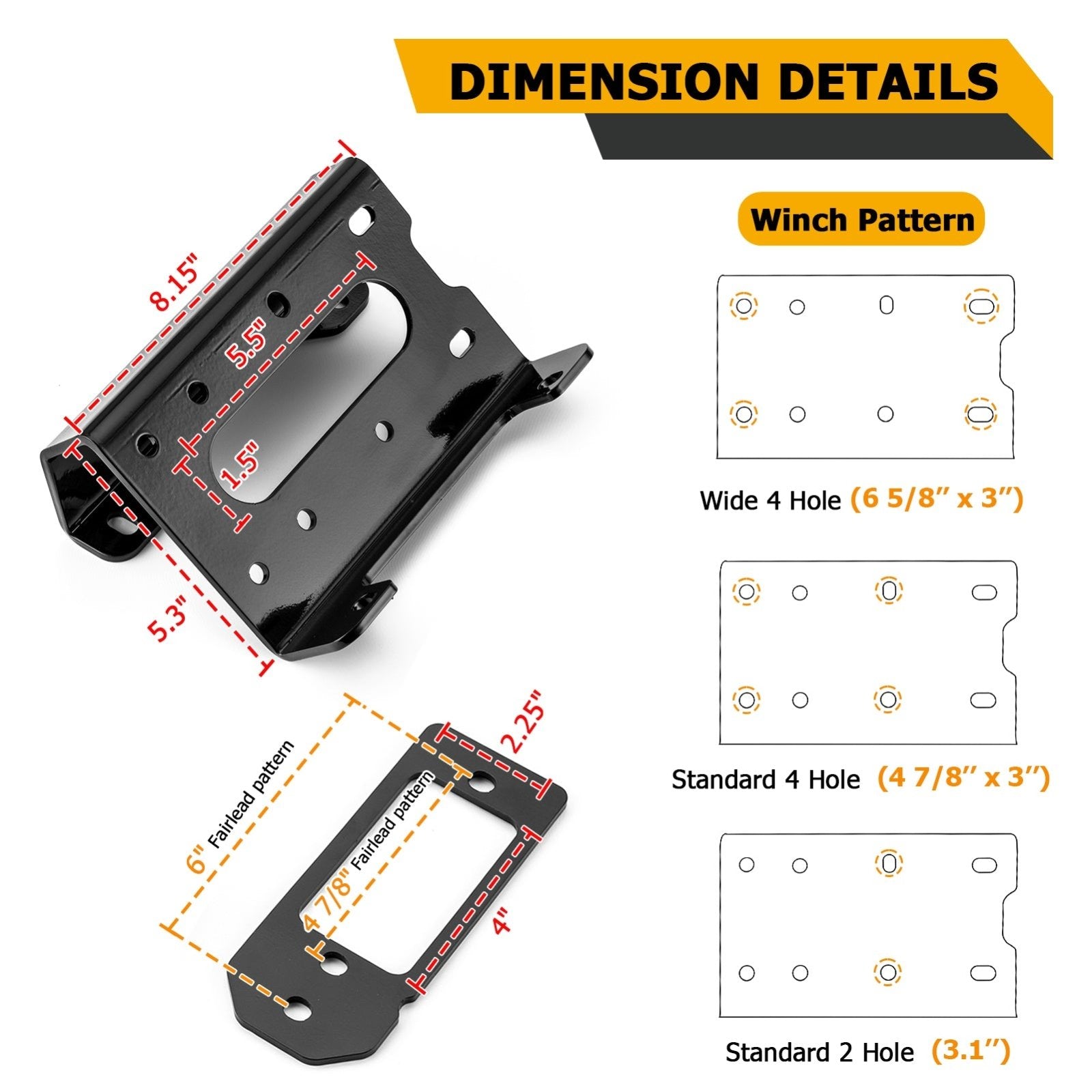 Can Am Defender HD5/HD7/HD8/HD9/HD10/MAX UTV Winch Mounting Bracket - WeiSen - 80106019