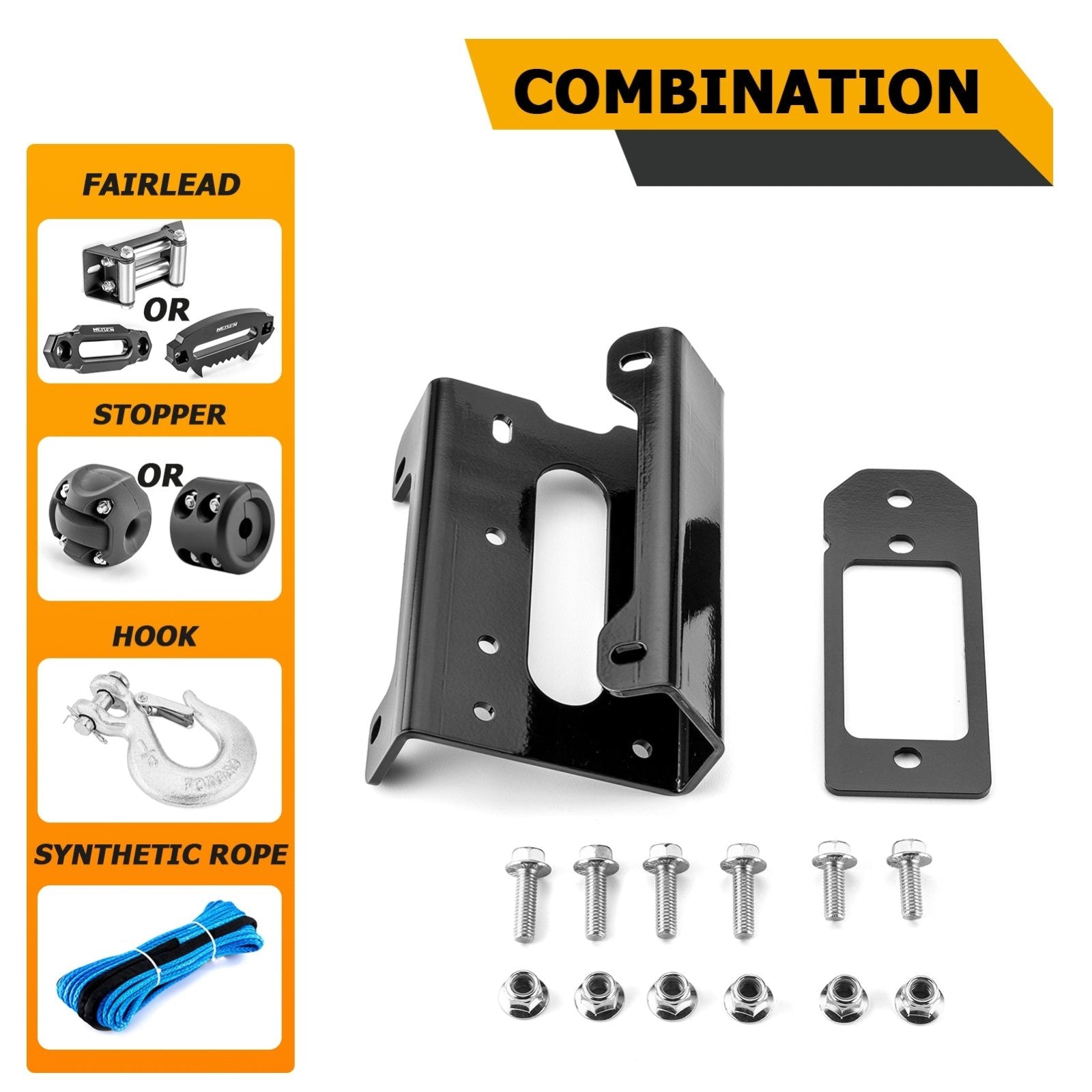 Can Am Defender HD5/HD7/HD8/HD9/HD10/MAX UTV Winch Mounting Bracket - Weisen