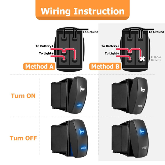 Can Am Maverick X3 Defender Polaris Ranger RZR Blue Laser Etched Universal LED Rocker Switch - WeiSen - 70204035