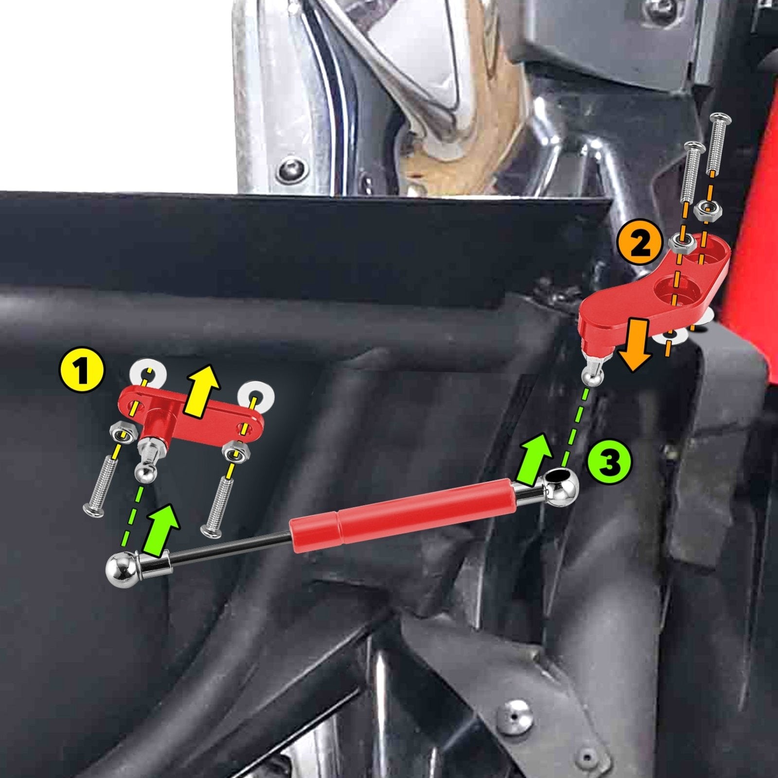 Can Am Maverick X3 / X3 MAX 2017-2023 Anodized Red Aluminium Door Opener Kit - Weisen