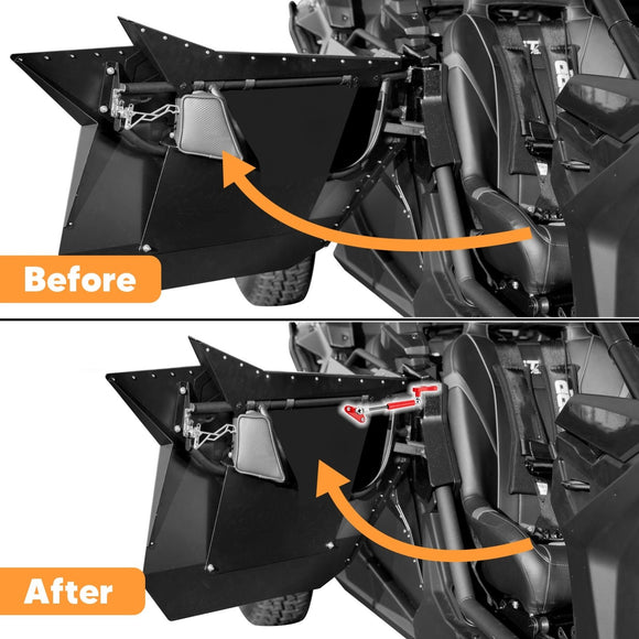 Can Am Maverick X3 / X3 MAX 2017 - 2024 Anodized Red Aluminium Door Opener Kit - WeiSen - 80307008
