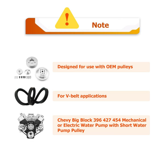Chevy Big Block 396 427 454 EWP SWP Aluminum Alternator Bracket Kit - WeiSen - 70520006
