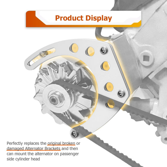 Chevy Big Block 396 427 454 EWP SWP Aluminum Alternator Bracket Kit - WeiSen - 70520006