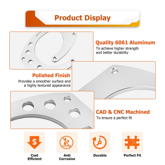 Chevy Big Block 396 427 454 EWP SWP Aluminum Alternator Bracket Kit - WeiSen - 70520006