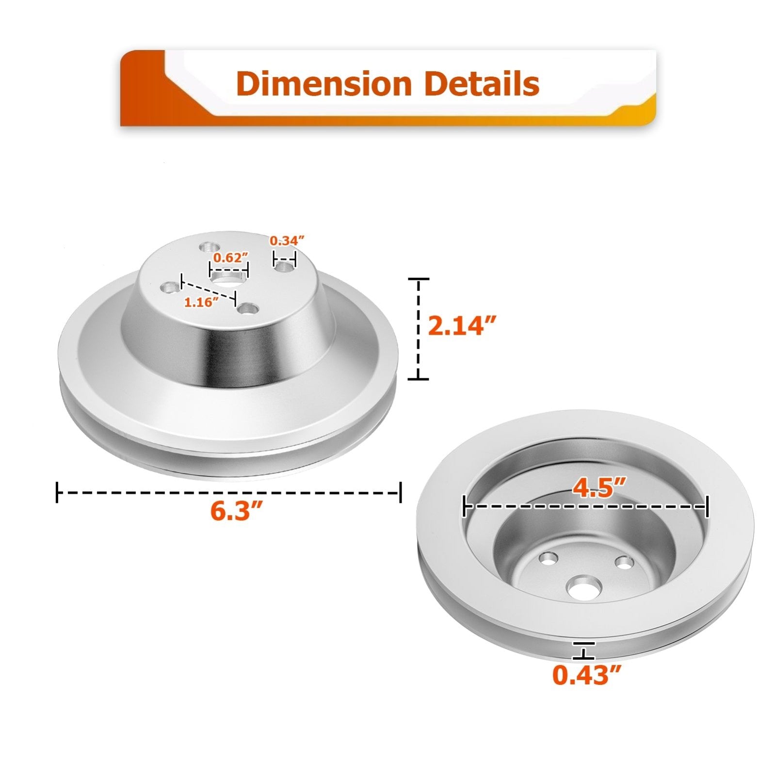 Chevy Big Block 396-427-454 Long Water Pump Water Pump Pulley W/ 1 Groove - Weisen