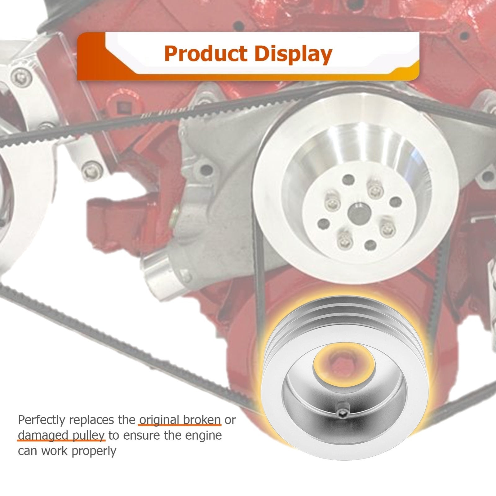 Chevy Big Block Engines 396-427-454 Short Water Pump Crankshaft Pulley w/ 3 Grooves - Weisen