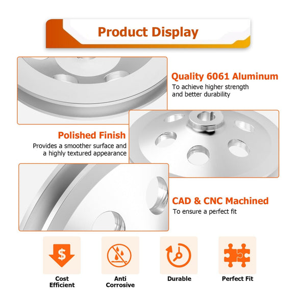Chevy Big/Small Block Power Steering Pump Pully Saginaw 1 Groove Keyway - WeiSen - 70505015