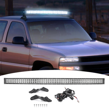 Chevy Silverado GMC Sierra 52" Curved LED Light Bar Mount Bracket Wire Kit - WeiSen - 70101030+LED013+WI001 - A
