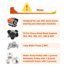 Chevy Small Block Engines 283 302 305 327 350 400 Long Water Pump V - Belt Pulley Kit - WeiSen - 70505008