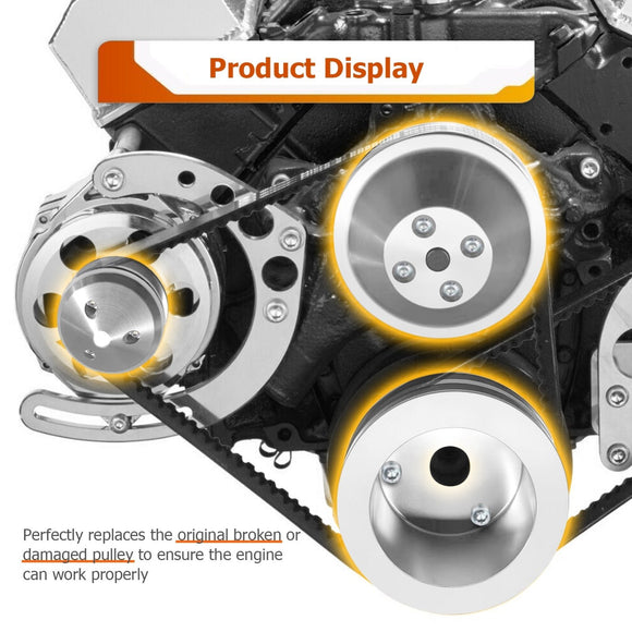 Chevy Small Block Engines 283 302 305 327 350 400 Long Water Pump V - Belt Pulley Kit - WeiSen - 70505008