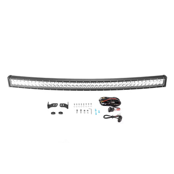 Chevy Toyota Dodge Ram 300W 52" Dual Rows Curved LED Light Bar W/ Wiring Harness Kit | Amber White & Strobe Modes - WeiSen - 70202021