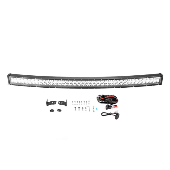 Chevy Toyota Dodge Ram 300W 52" Dual Rows Curved LED Light Bar W/ Wiring Harness Kit | Amber White & Strobe Modes - WeiSen - 70202021