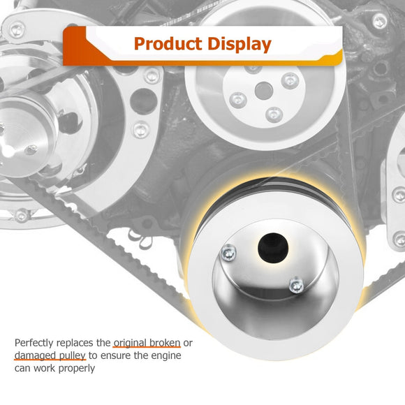 Crankshaft Pulley w/ 2 Groove Fit Chevy Small Block Engines 283 302 305 327 350 400 Long Water Pump - WeiSen - 70505007