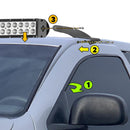 Dodge Ram 1500 2500 3500 Roof 52" 300W Curved LED Light Bar Bracket Wire Kit - WeiSen - ZT056 - L13 - W2