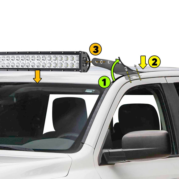 Dodge Ram 1500/2500/3500 Roof 52" Curved LED Light Bar Kit - WeiSen - ZT105 - L13 - W2