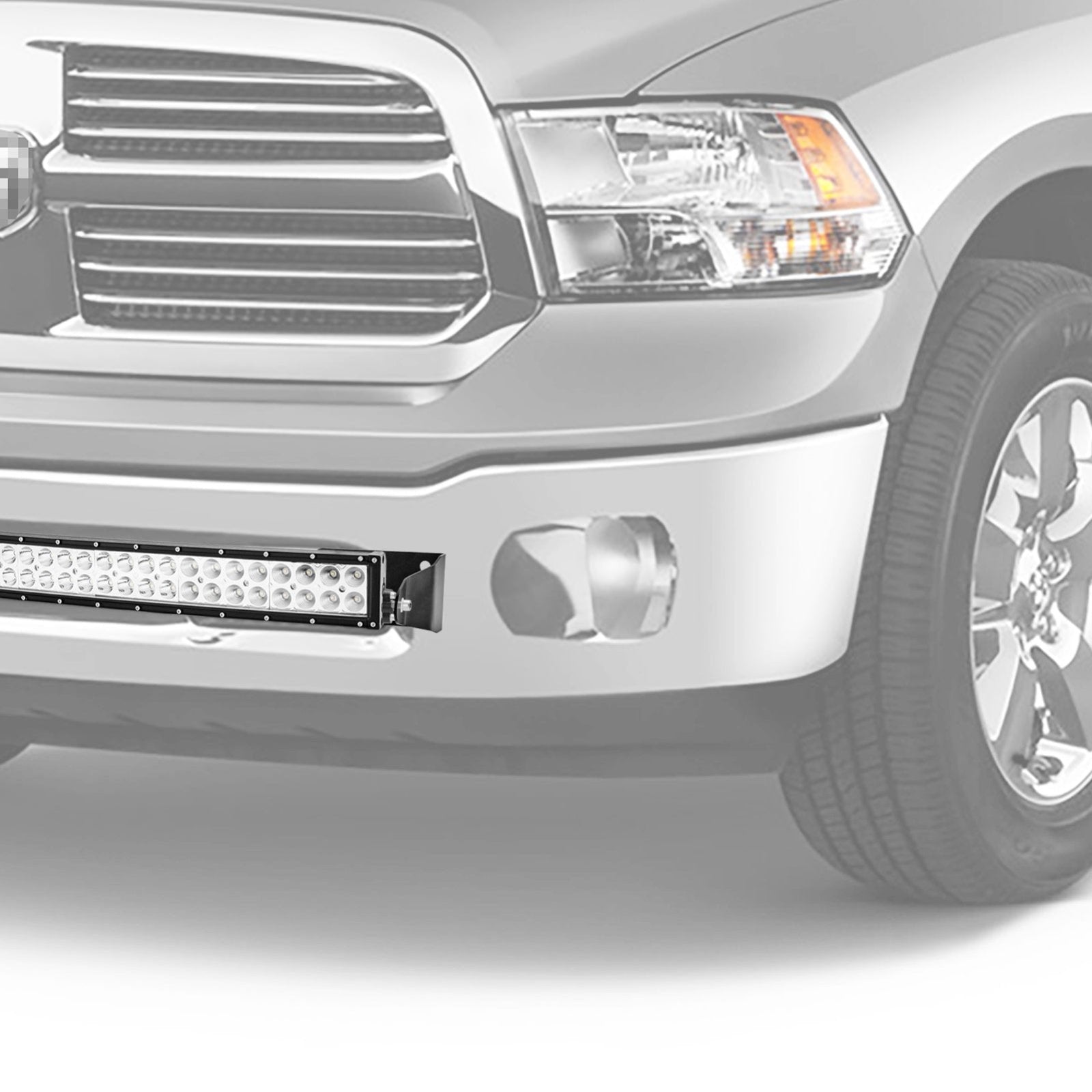 Dodge Ram 2500 3500 LED Curved Light Bar with Wiring Kit and Hidden Bumper Mounting Brackets - Weisen
