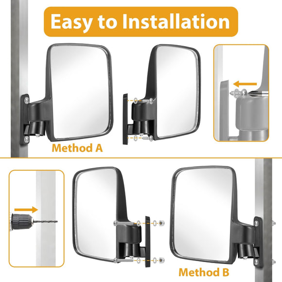 Folding Rearview Side Mirrors for Club Car EZGO Yamaha Zone Carts - WeiSen - 60201001