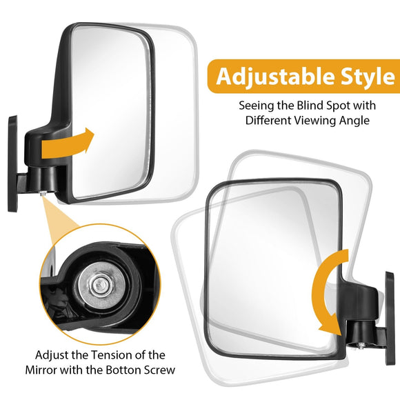 Folding Rearview Side Mirrors for Club Car EZGO Yamaha Zone Carts - WeiSen - 60201001