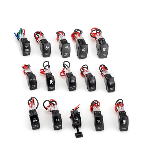 Ford Jeep Dodge Ram UTV OFF ROAD Boat Universal LED Light Control Rocker Switch Button - Weisen - WI100