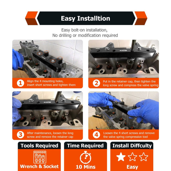 Ford Lincoln Mercury Mustang GT F150 4.6L and 5.4L 2 Valve Engines Valve Spring Compressor Tool Kit - WeiSen - 70801009