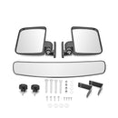 Golf Cart Folding Rear View Side Mirrors + 16.5" Wide Center Mirror for Club Car EZGO Yamaha Star Zone Carts - WeiSen - 6020100101