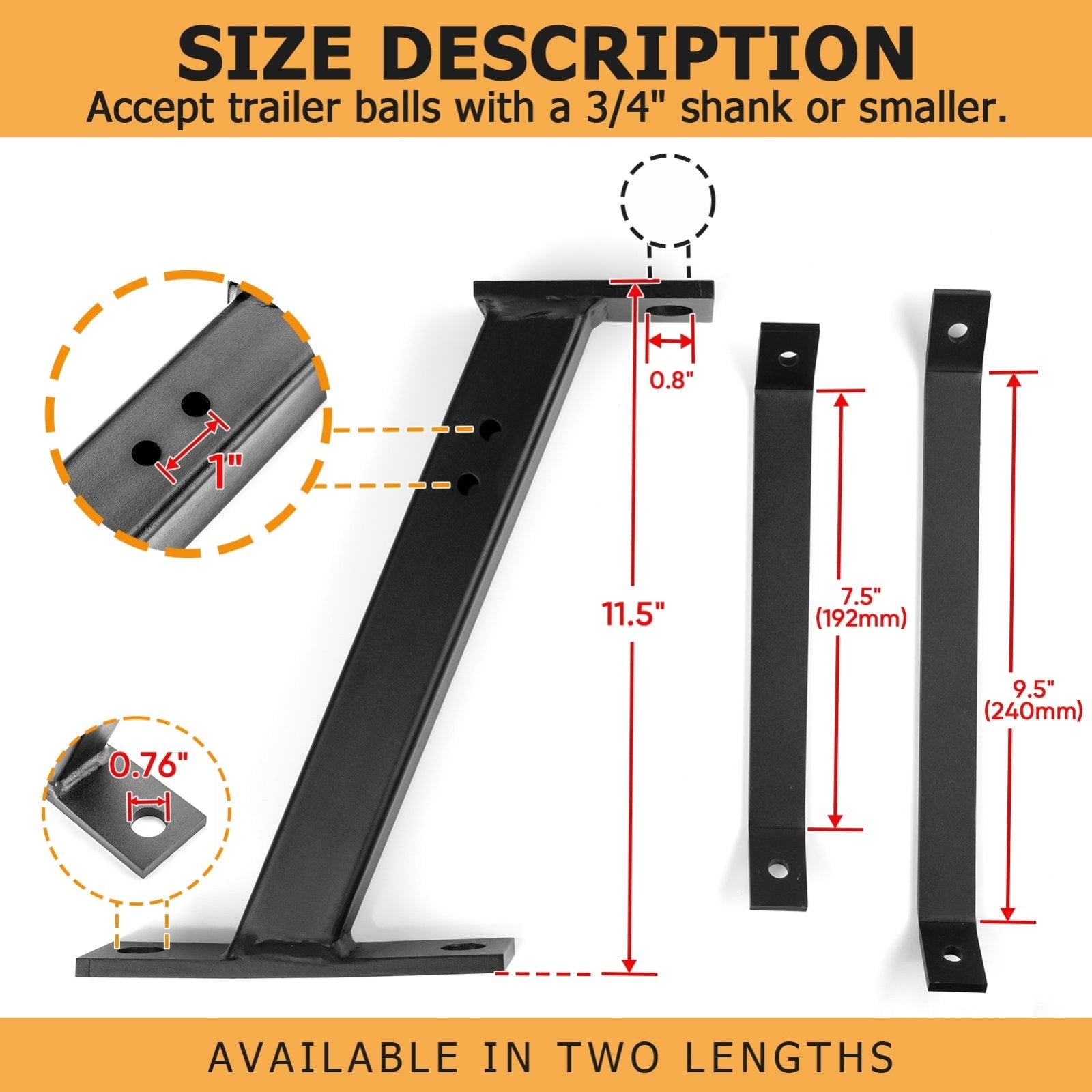 Heavy-Duty Steel Lawnmower Towing Hitch for John Deere/Cub Cadet/Craftsman Riding Mowers - Weisen