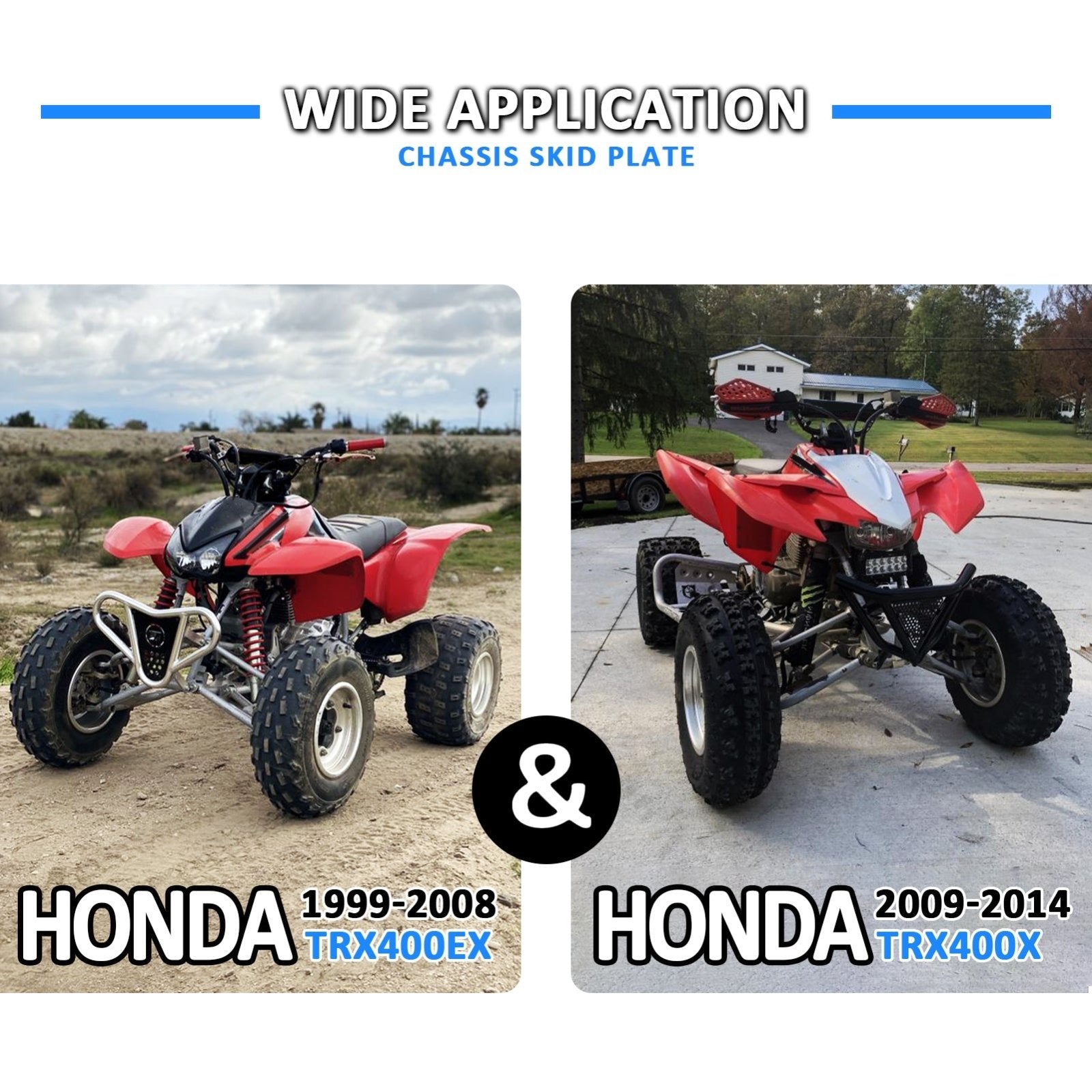 Honda TRX400EX TRX400X ATV Full Frame Engine Skid Glide Plate - Weisen