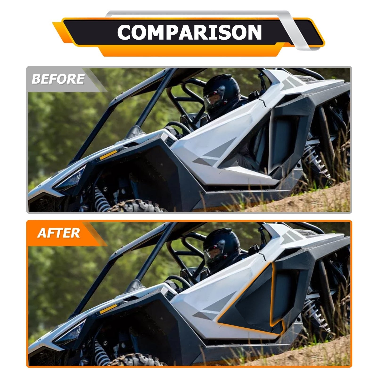 Injection Molded Lower Half Door for 2020+ Polairs RZR PRO XP TUBOR R PRO R 2 Seats Replacement Part Number: 2883765 - WeiSen - 80307010