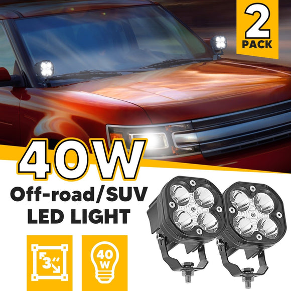 Jeep Cherokee XJ & Comanche MJ A - Pillar Hood Hinge LED Work Light Pod Mounts Kit - WeiSen - 70104032+70201006+WI001