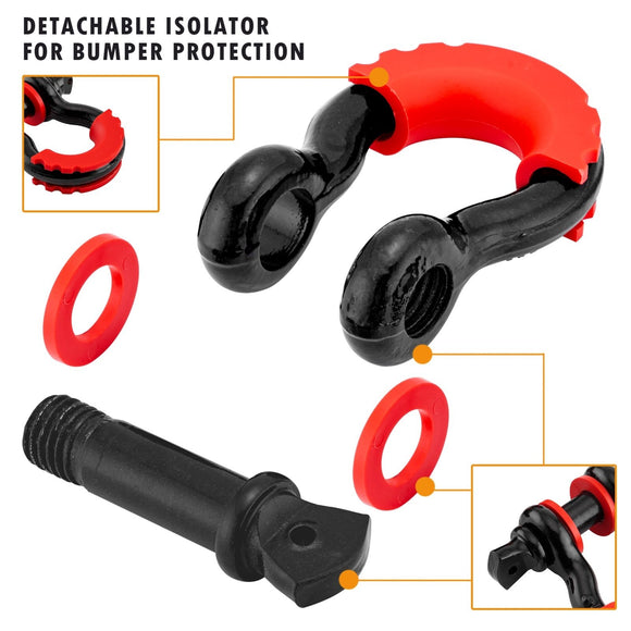 Jeep Truck Dodge Ram Off Road Universal Heavy Duty 3/4" Shackles D Ring Isolators Washer Kit - WeiSen - 70304013