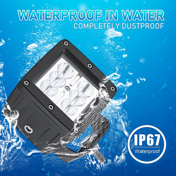 Jeep Wrangler JK 2007 - 2018 Backup Tail Light Brackets LED Mount w/2x 18W LED Cube Light Pod ＆ Wiring Kit - WeiSen - ZT098+LED001+WI005 - B