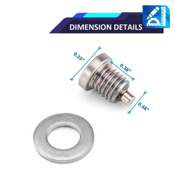 Kawasaki KX250 KX100 KX65 Solid Steel M10 x 1.50mm Magnetic Transmission Drain Plug - WeiSen - 70311003