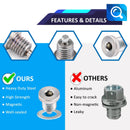 Kawasaki KX250 KX100 KX65 Solid Steel M10 x 1.50mm Magnetic Transmission Drain Plug - WeiSen - 70311003