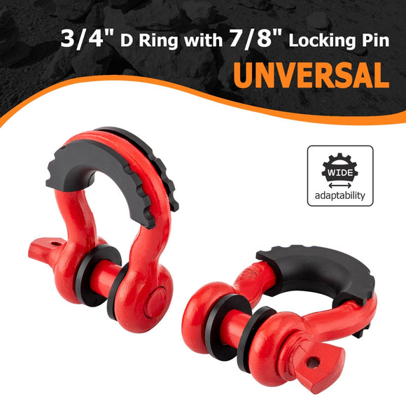 Off Road Truck Jeep Dodge Ram Universal Heavy Duty 3/4" Shackles D Ring Isolators Washer Kit - WeiSen - 70304014