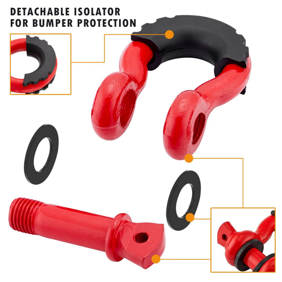 Off Road Truck Jeep Dodge Ram Universal Heavy Duty 3/4" Shackles D Ring Isolators Washer Kit - WeiSen - 70304014
