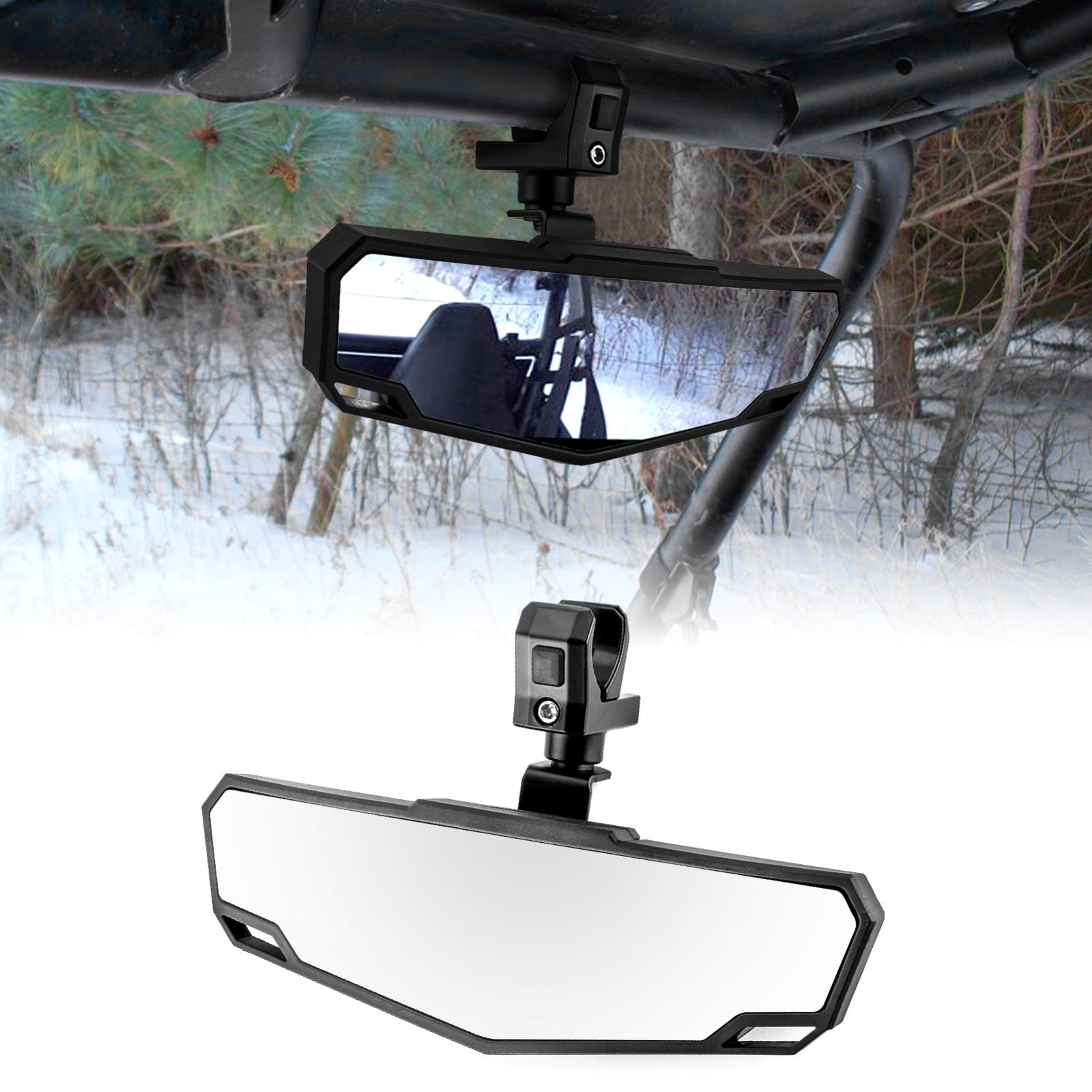 Off-Road UTV RZR Maverick Talon Pionner KRX Mule YXZ Racing Tempered Glass Center Rear View Mirror - Weisen