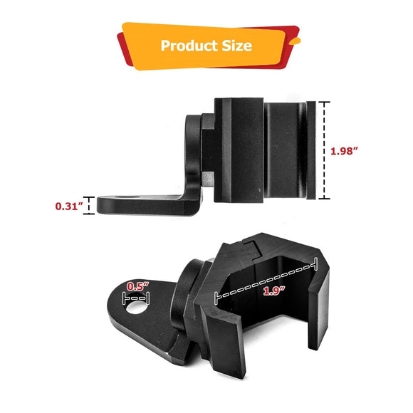 Pair Aluminum Whip Light Mounting Brackets for Polaris General Ranger Can - Am Defender Commander Maverick Sport Trail - WeiSen - 80109002