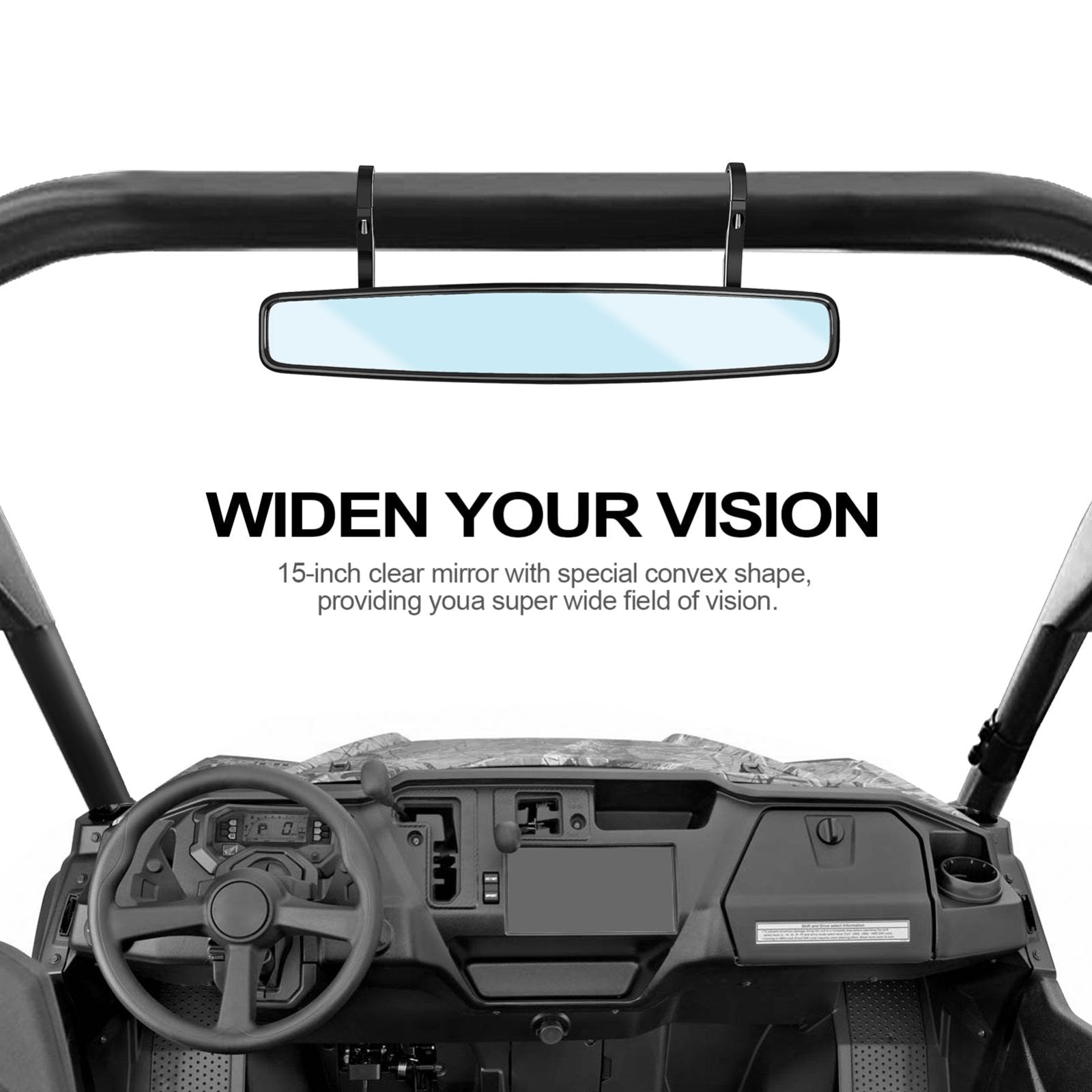 Polaris | Can Am | Honda Talon 2" Roll Bar 15" Rear Racing Wide View Center Mirrors - Weisen