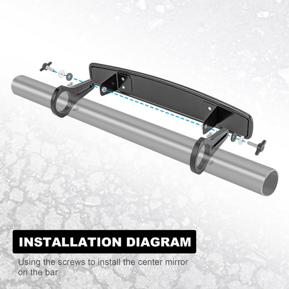Polaris | Can Am | Honda Talon 2" Roll Bar 15" Rear Racing Wide View Center Mirrors - WeiSen - ZT035 - D
