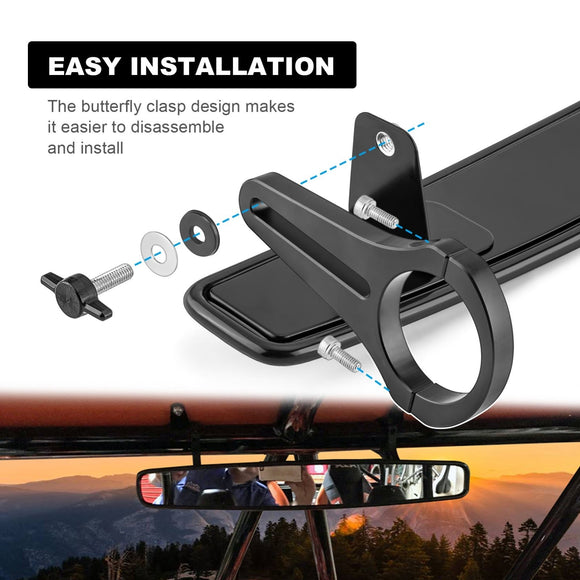 Polaris | Can Am | Honda Talon 2" Roll Bar 15" Rear Racing Wide View Center Mirrors - WeiSen - ZT035 - D