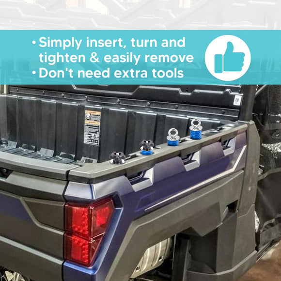 Polaris General Ranger Lock & Ride Hole Combo Knob/Eye Tie Down Anchors Kit - WeiSen - ZT137 - C