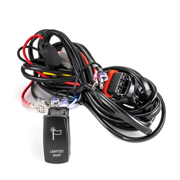 Polaris Lighted Whip Wiring Harness Kit W/ Pulse Power Bar Plug Connector - WeiSen - 80206016
