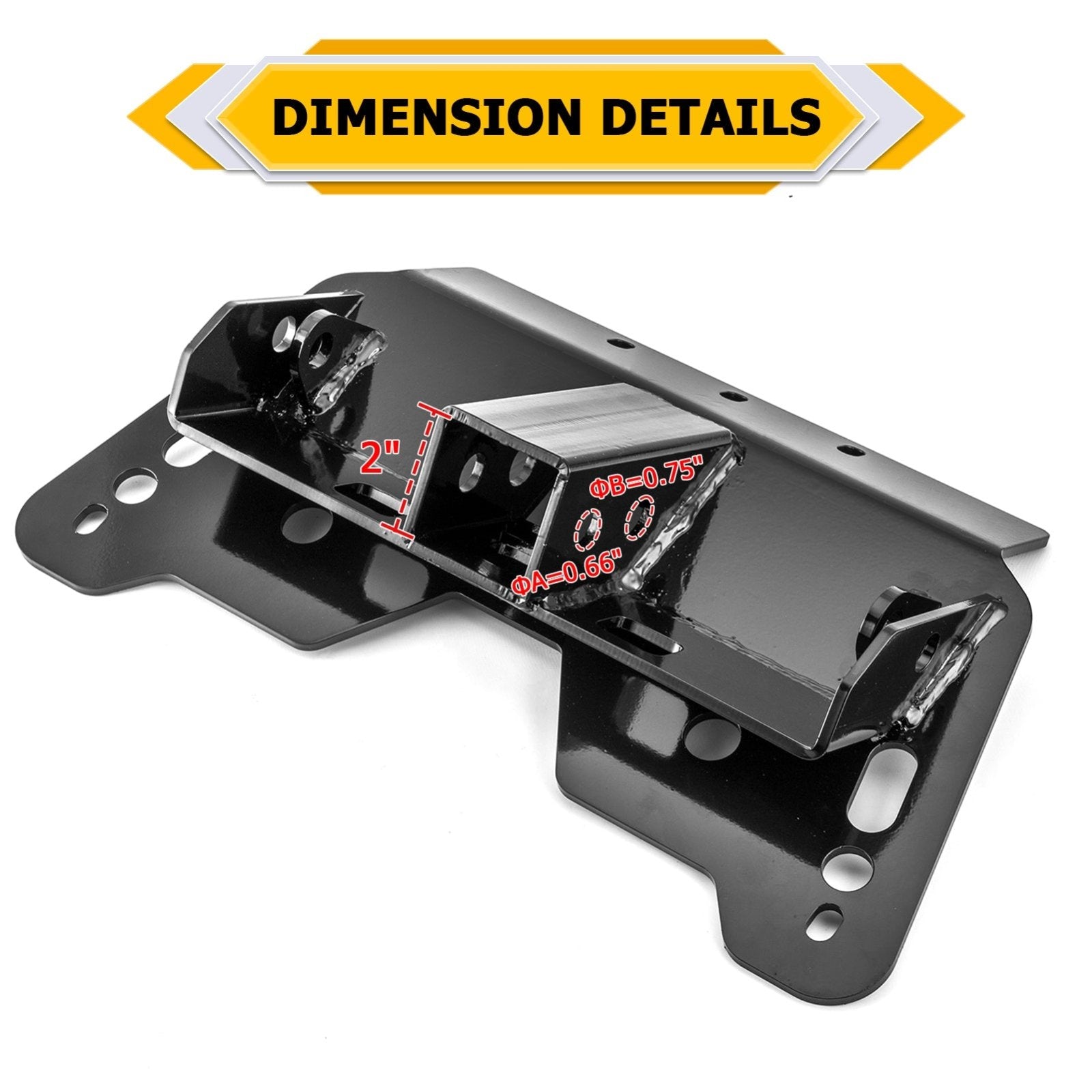 Polaris Ranger 500 570 800 UTV Steel Front Lower Receiver Hitch Plow Mount - Weisen