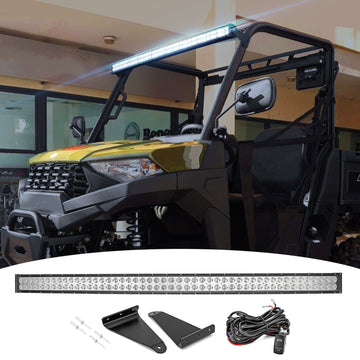 Polaris Ranger 570 900 1000 Fullsize Roof 50" Curved LED Light Bar + Mount Bracket Kit - WeiSen - ZT043 - L10 - W2
