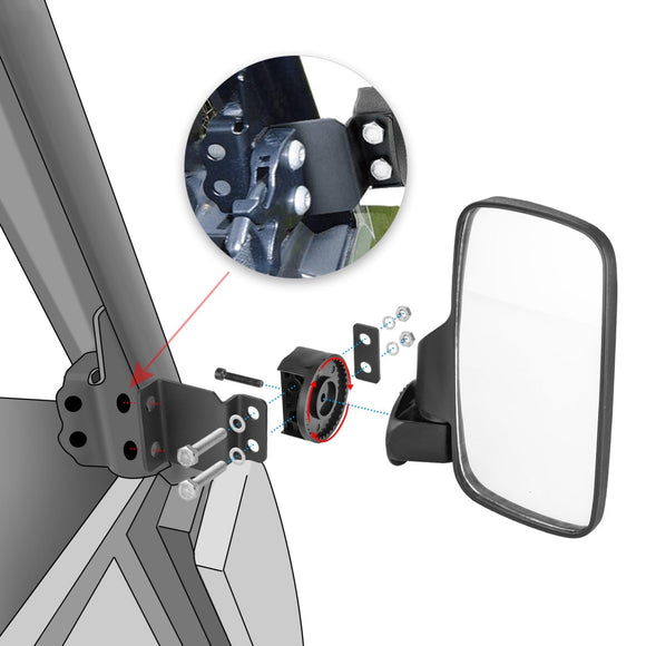 Polaris Ranger 570 900 Profit Cage 1.75"/ 2" Side Rear View Mirrors