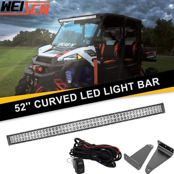 Polaris Ranger 570/900/1000 Full Sizes 52" Curved LED Light Bar kit - WeiSen - ZT043 - L13 - W2