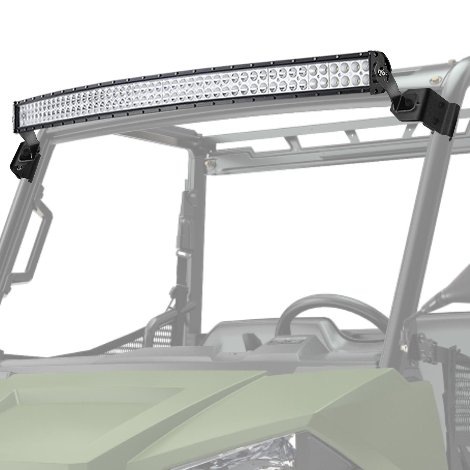 Polaris Ranger 570/900/1000 Fullsize Pro-Fit Cage Roof 50" LED Bar + Rear Light Pods Bracket Kit - Weisen