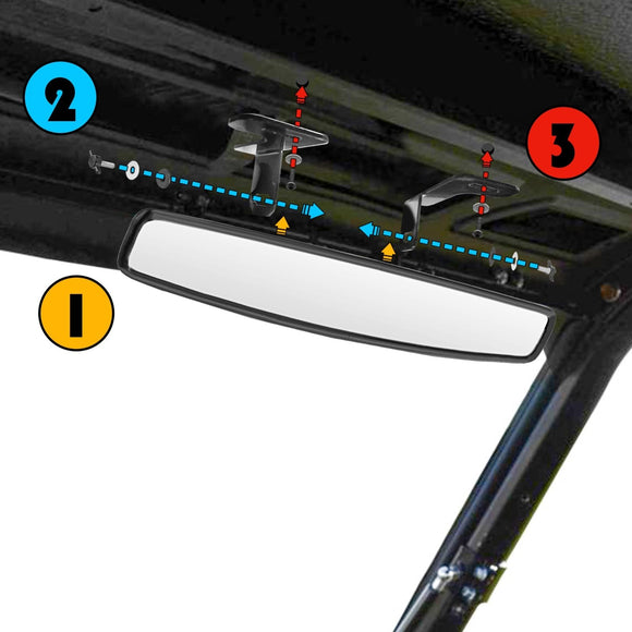 Polaris Ranger 900 XP 1000 Crew 15" Center Wide Rear View Mirror - WeiSen - 80301021